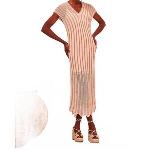 NEW NEKANE brittani lurex midi dress in nude
